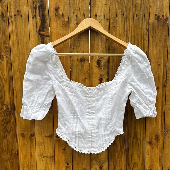 Reformation Tops - Reformation White Blouse with Puff Sleeves